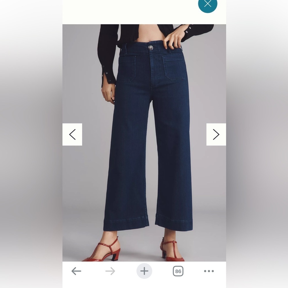 The Colette Crop High-Rise Wide Leg Jeans By Maeve